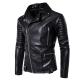 OEM classic popular best quality solid color slim fit men moto leather jacket