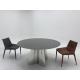 Metal Cross Leg Marble Dining Table Round  Grey Marble Dining Table And Chairs