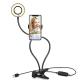 5V 12w Desktop Selfie Ring Light , Flexible Ring Light With Phone Holder