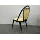 86cm Wrought Iron Dining Chair With Rattan Backrest