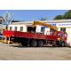 HOWO 6x4 10 Ton Folding Boom Truck Mounted Crane Red Color,Material Is Carbon Steel