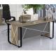 L-Shaped Executive Office Desk with Melamine Color brown+gray