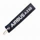 Blank Custom logo Embroidery Fabric Woven Brand Airplane Jet Tag Key Ring Embroidered Airline Keychain