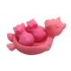 Kids Baby Custom Floating Bath Toys Pink Floating Pig Toy Set PVC Material