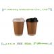 Single Wall Kraft Paper Cups with lids , Printed Takeaway Cups