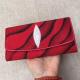 Authentic Stingray Skin Female Long Trifold Wallet Coin Case Genuine Leather Women Large Red Clutch Purse Lady Money Bag