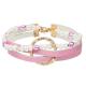 18.5cm Pearl Leather And Bead Bracelet Magnetic Button Pink Color