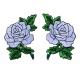 White Rose Flower Embroidered Patches Velcro Backing For Clothing