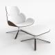 Scandinavian Design Shrimp Lounge Chair , Leather Cor Shrimp Chair With Ottoman