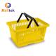 Double Hand Supermarket Plastic Basket 28 Liter Eco Friendly