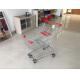 Red Wire Shopping Trolley With zinc plated clear coating 80L Asian Style