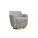 Polyester Swivel Chair Fabric Cover Metal Plinth Grey Cloth Swivel Chairs