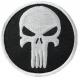 Skull Pattern Twill Embroidered Badge Patches Merrowed Borders