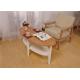 Home Oval White Modern Solid Wood Coffee Table Double Layer Color Optional