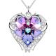 Purple Sterling Silver Heart Pendant Necklace