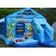 Commercial Clean Soft Blue Seaworld Bouncer Slide Inflatable Combo For Kids