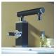 Polished Chrome Square Basin Mixer Faucet , Deck Mounted Single Lever Basin Mixer