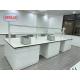 White Phenolic Resin Worktop Laboratory Casework With Steel Frame Reagent Shelves