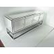 Four Doors Mirrored Tv Stand , Stainless Steel Mirrored Glass Tv Stand