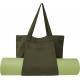 Large Durable Green Color Cotton Sports Customizable Duffle Bags With Shoes Compartment Pocket