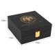 PU Leather Caviar Packaging Gift Box With Gold Foil