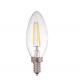 LED clear vintge c35 2w E14 filament candle light transparent glass bulb Lumen illumination decorative interior 100lm/w