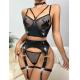 Heavy Craft Sexiest Underwear Sets Nightclub Beautiful Women Lingerie Three Piece Suit