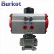 DN25 1 inch ss304 flange 3 pcs Ball Valve with Pneumatic Actuator