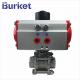 DN50 2 inch ss304 flange 3 pcs Ball Valve with Pneumatic Actuator