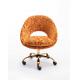 Orange Leisure 360Degrees Living Room Office Chair D18.90”Velvet Fabric