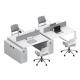 Office Furniture White Simple Computer Desk for 6 People in Business Premises