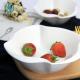 LFGB Salad Irregular Plain Pure White Porcelain Bowls Custom Logo