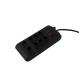 Black Energy Saving Power Strip Multi Outlet With Switch Custom Long Power Code