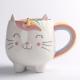 Cat 3D Printed Dolomite Ceramic Coffee Cups Mug Sustainable Eco Friendly