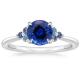 Sapphire Indigo Melody RingSet with 6mm Premium Blue Round Sapphire