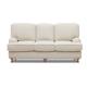 American Style Living Room Couches Linen Fabric 3 Seater Sofa Solid Wood Legs