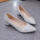 Spring Single Shoe Pointy Ladies High Heels 4cm Leather Upper Pumps Business Office