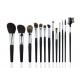 Black Professional Makeup Brush Set With Wooden Handle Face / Cheek Eyebrow