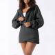 OEM/ODM Acceptable Custom Women's Half Zip Up Sport Mini Sweater Winter Hoodie Dress