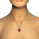 925 Sterling Silver 3D Red Enamel Ladybug Charm Pendant Necklace
