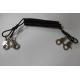 Good safety lanyard holder black spiral coil leash rope custom nickle plated hooks attched