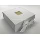 Small / Big Plain White Cardboard Gift Boxes With Lids Ribbon Bow Gold Foil Hot Stamping
