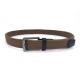 Brown Mens Leather Trimming Braided Stretch Belts Zinc Alloy Buckle