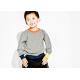 Colourful Rib Teen Kids Boys Clothes Round Neck Gray Sweater For Autumn