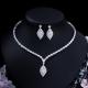 Wholesale Jewelry Set CZ Pendant Necklace Crystal Cubic Zircon Necklace Earrings Jewelry Set necklace earrings For Women