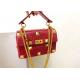 Handhold Gold Rivet Leather Luxury Chain Bag Rhomboid Pattern