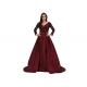 Purplish Red Women Party Long Sleeve Evening Gowns / Vintage Nightdress
