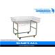 Movable Metal Wire Storage Baskets Wire Promotion Table With 4 Wheel