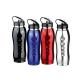 850ml Single wall SS sports bottle non-slip body with carabiner classical style