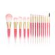 Vonira 15 Pieces Makeup Brushes Set Gold Ferrule Gradient White Pink Color